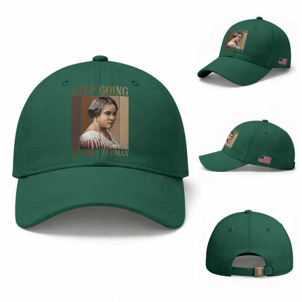 Madam CJ Walker Keep Going Retro Poster Baseball Cap Black History Month Gift TS12 Baseball Cap Universal Fit Irish Green Print Your Wear