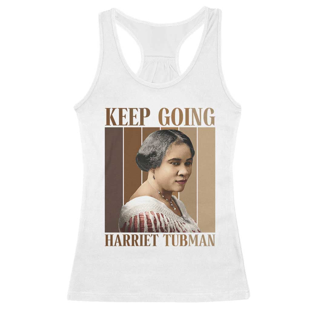 Madam CJ Walker Keep Going Retro Poster Racerback Tank Top Black History Month Gift TS12 White Print Your Wear
