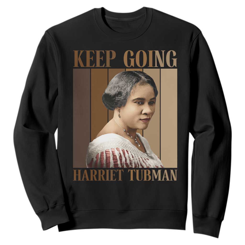 Madam CJ Walker Keep Going Retro Poster Sweatshirt Black History Month Gift TS12 Black Print Your Wear