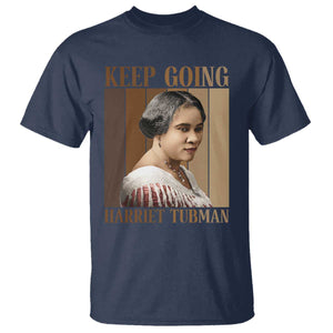Madam CJ Walker Keep Going Retro Poster T Shirt Black History Month Gift TS12 Navy Print Your Wear