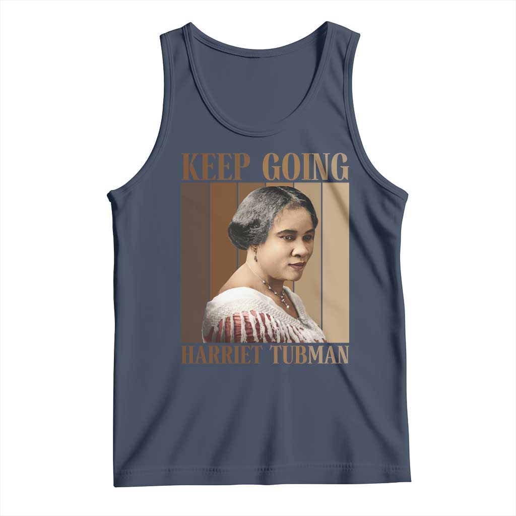 Madam CJ Walker Keep Going Retro Poster Tank Top Black History Month Gift TS12 Navy Print Your Wear
