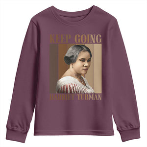 Madam CJ Walker Keep Going Retro Poster Youth Sweatshirt Black History Month Gift TS12 Maroon Print Your Wear