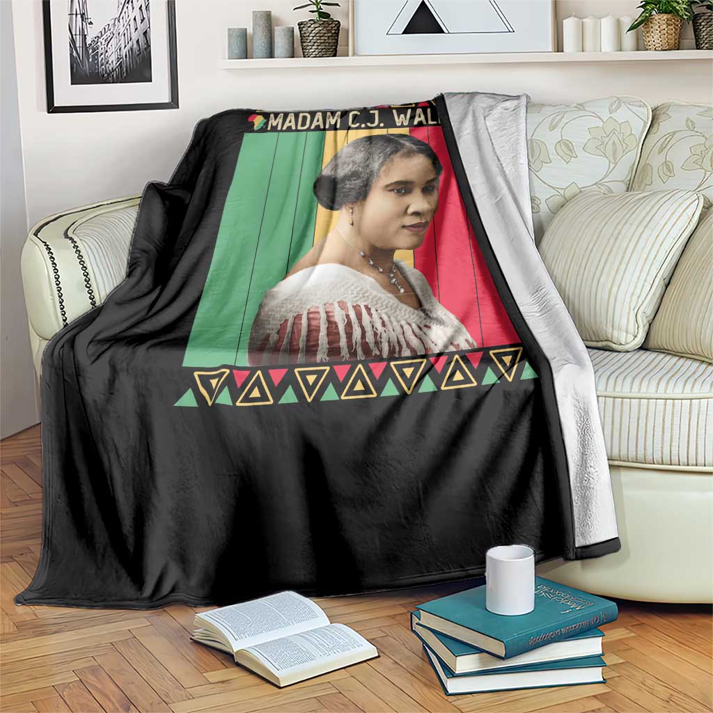 Madam CJ Walker Retro Sunset Throw Blanket Strong Black Woman Leader TS12 Print Your Wear