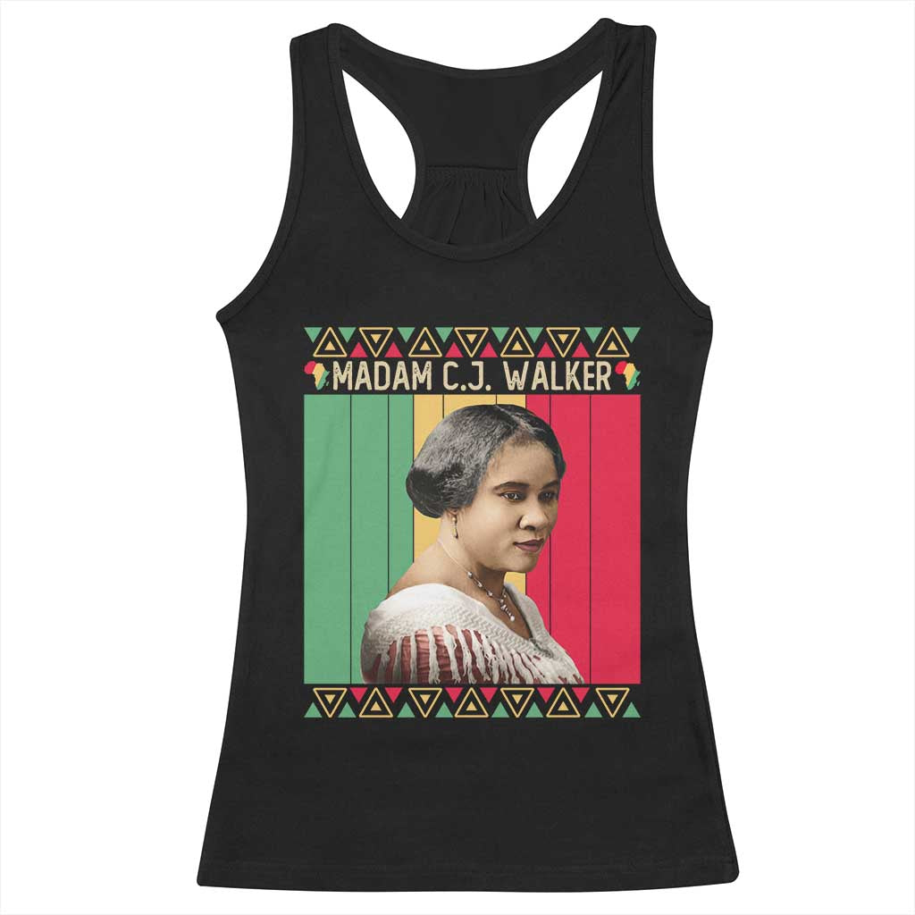 Madam CJ Walker Retro Sunset Racerback Tank Top Strong Black Woman Leader TS12 Black Print Your Wear