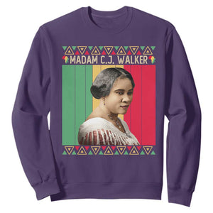 Madam CJ Walker Retro Sunset Sweatshirt Strong Black Woman Leader TS12 Purple Print Your Wear