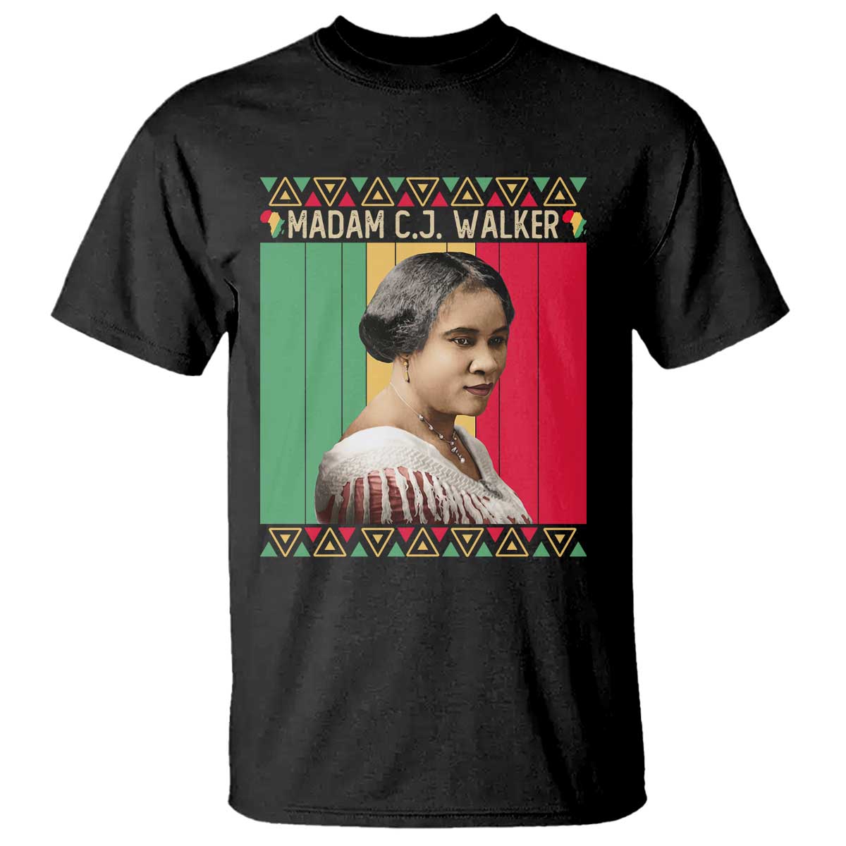 Madam CJ Walker Retro Sunset T Shirt Strong Black Woman Leader TS12 Black Print Your Wear