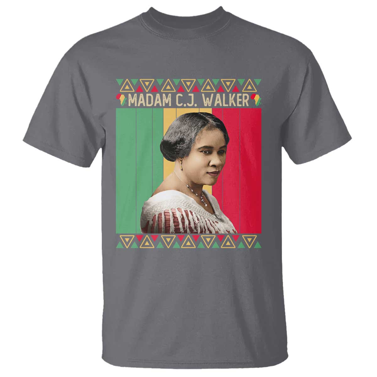 Madam CJ Walker Retro Sunset T Shirt Strong Black Woman Leader TS12 Charcoal Print Your Wear