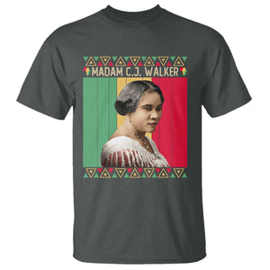 Madam CJ Walker Retro Sunset T Shirt Strong Black Woman Leader TS12 Dark Heather Print Your Wear