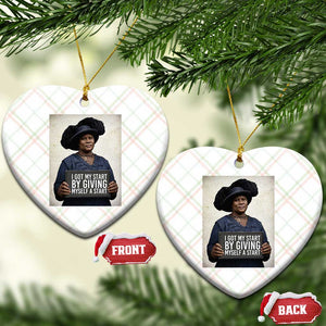 Madam CJ Walker Quote Ceramic Ornament I Got My Start By Giving Myself A Start TS12 Print Your Wear