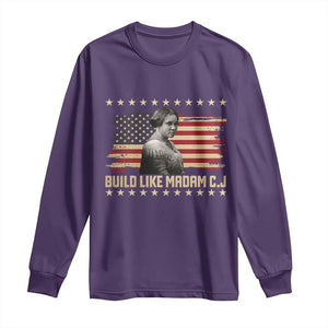 Build Like Madam CJ Walker Long Sleeve Shirt Black History Month Gift TS12 Purple Print Your Wear