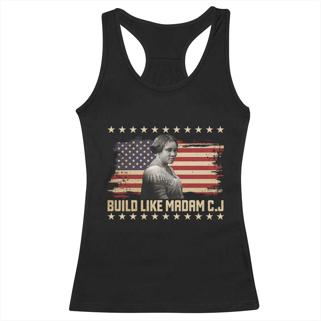 Build Like Madam CJ Walker Racerback Tank Top Black History Month Gift TS12 Black Print Your Wear