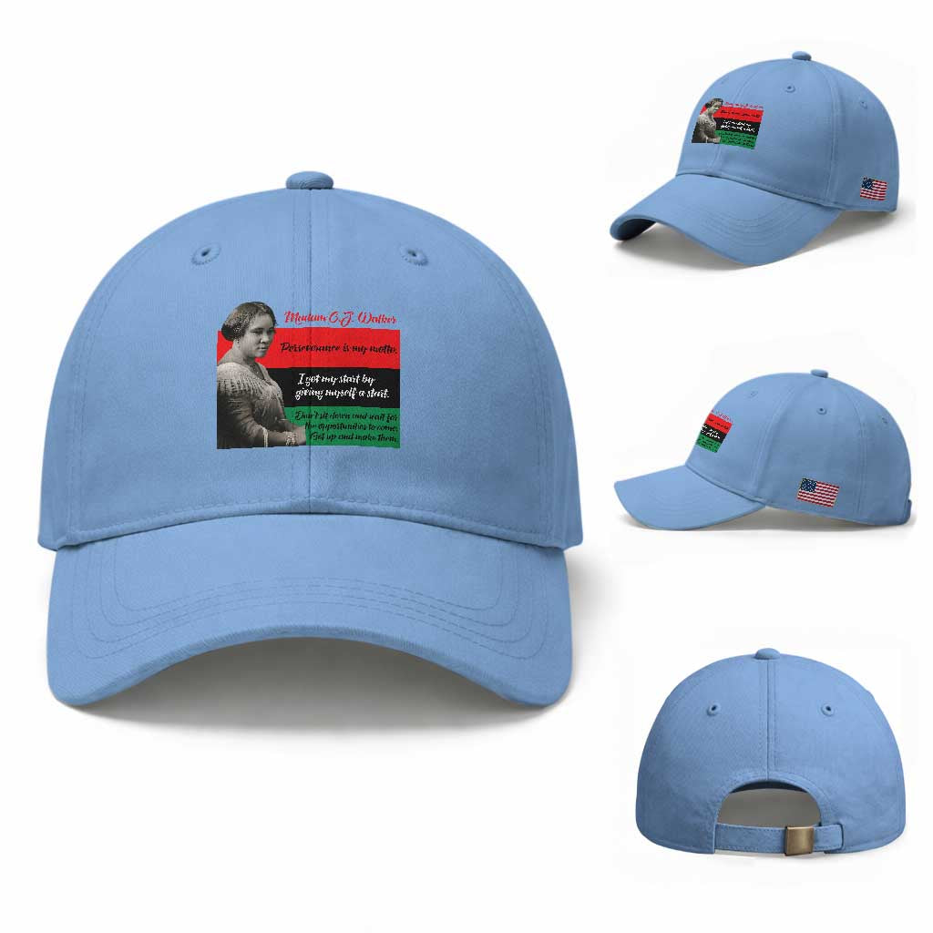 Madam CJ Walker Baseball Cap Women Empowerment Inspirational Quote TS12 Baseball Cap Universal Fit Light Blue Print Your Wear