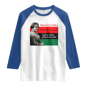 Madam CJ Walker Raglan Shirt Women Empowerment Inspirational Quote TS12 White Royal Print Your Wear