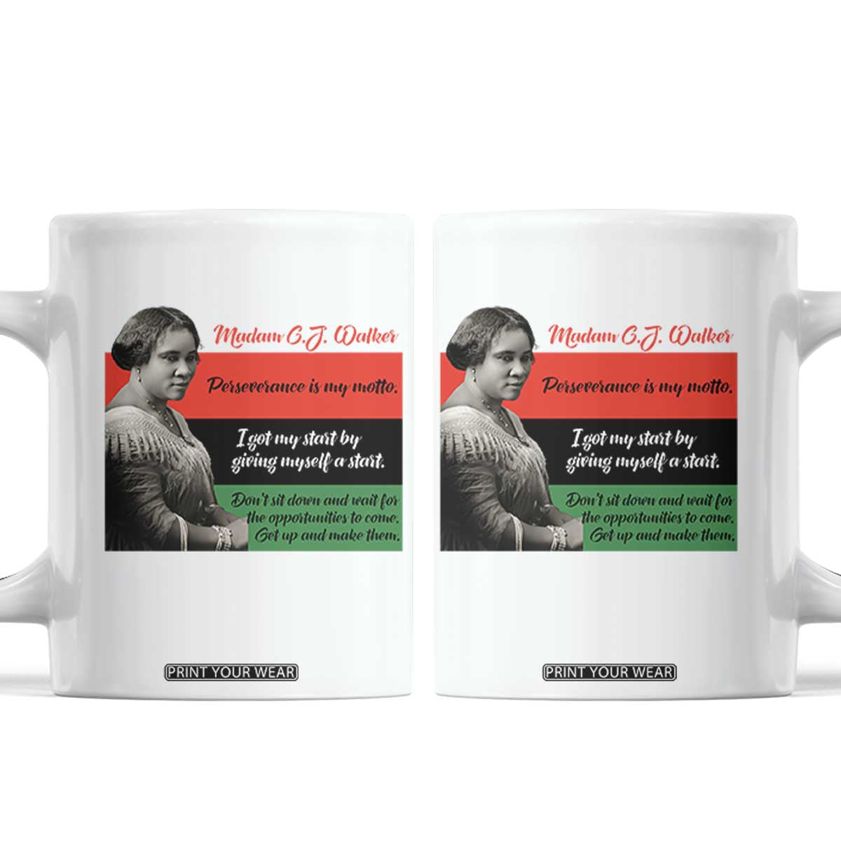 Madam CJ Walker Coffee Mug Women Empowerment Inspirational Quote TS12 White Print Your Wear