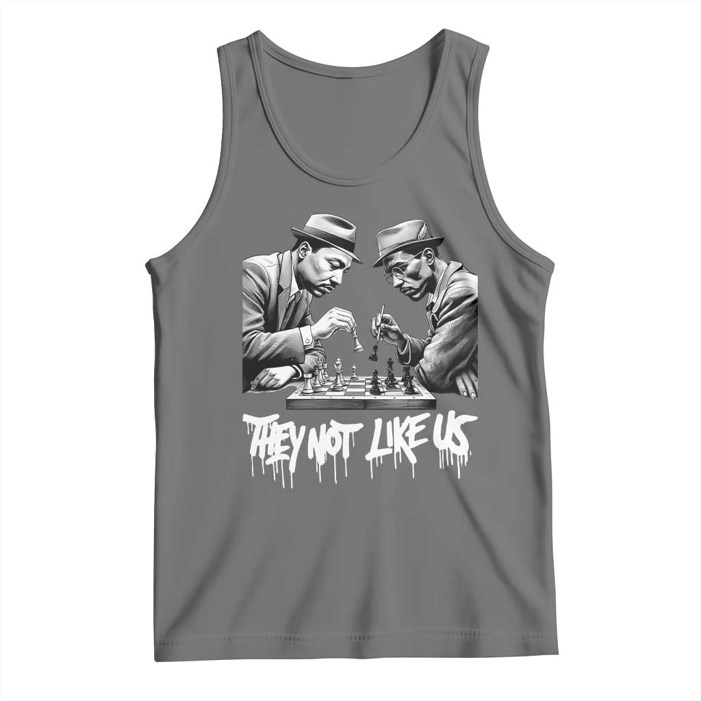 MLK And Malcolm X Tank Top They Not Like Us African American Heritage Gift TS12 Black Heather Print Your Wear