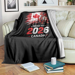 Funny Canada Soccer Dinosaur Throw Blanket Road To 2026 TS12 Print Your Wear