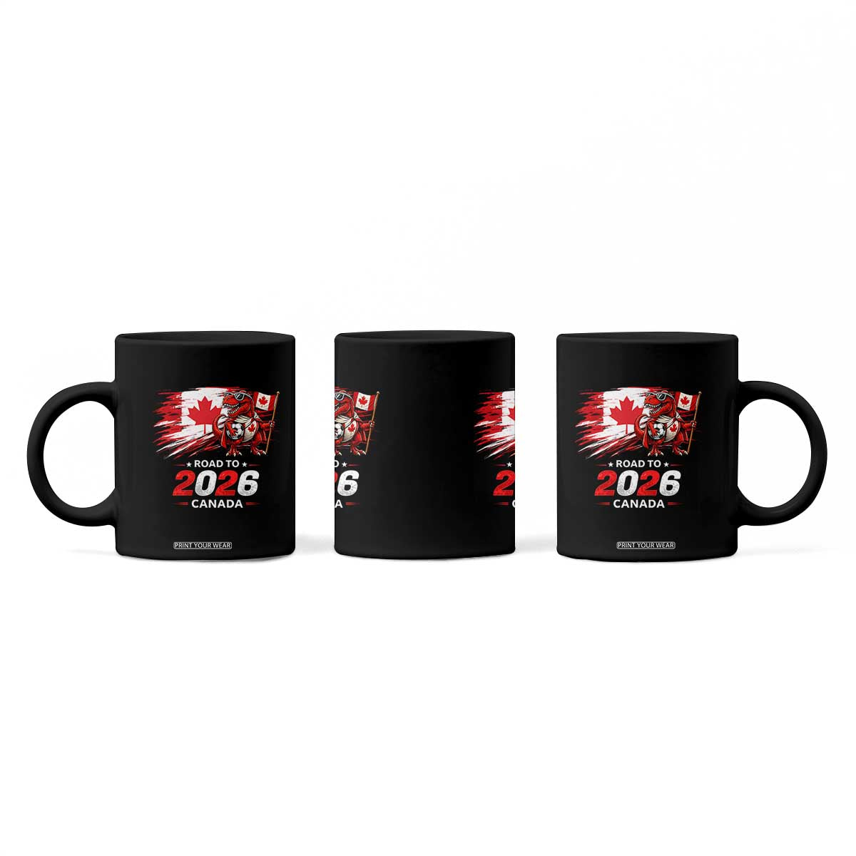 Funny Canada Soccer Dinosaur Coffee Mug Road To 2026 TS12 Print Your Wear