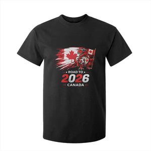 Funny Canada Soccer Dinosaur T Shirt For Kid Road To 2026 TS12 Black Print Your Wear