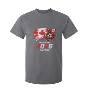 Funny Canada Soccer Dinosaur T Shirt For Kid Road To 2026 TS12 Charcoal Print Your Wear