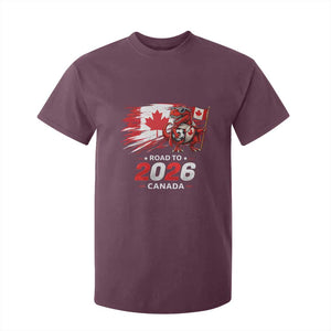 Funny Canada Soccer Dinosaur T Shirt For Kid Road To 2026 TS12 Maroon Print Your Wear