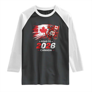 Funny Canada Soccer Dinosaur Raglan Shirt Road To 2026 TS12 Black White Print Your Wear
