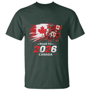 Funny Canada Soccer Dinosaur T Shirt Road To 2026 TS12 Dark Forest Green Print Your Wear