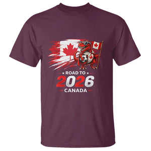 Funny Canada Soccer Dinosaur T Shirt Road To 2026 TS12 Maroon Print Your Wear