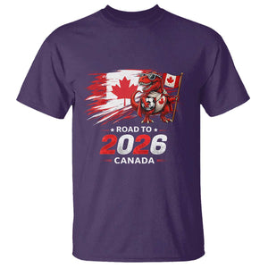 Funny Canada Soccer Dinosaur T Shirt Road To 2026 TS12 Purple Print Your Wear