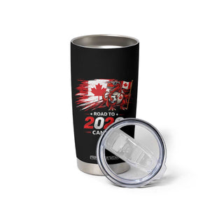 Funny Canada Soccer Dinosaur Tumbler Cup Road To 2026 TS12 Print Your Wear