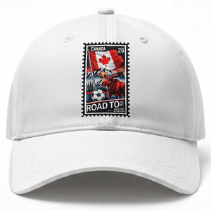 Canada Soccer Moose Baseball Cap Vintage Postal Stamp Road To 2026 TS12 Print Your Wear