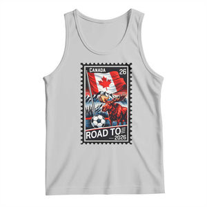 Canada Soccer Moose Tank Top Vintage Postal Stamp Road To 2026 TS12 Ash Print Your Wear