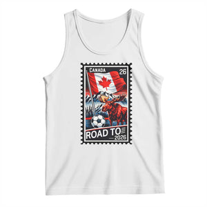Canada Soccer Moose Tank Top Vintage Postal Stamp Road To 2026 TS12 White Print Your Wear