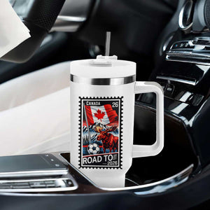 Canada Soccer Moose Tumbler With Handle Vintage Postal Stamp Road To 2026 TS12 Print Your Wear