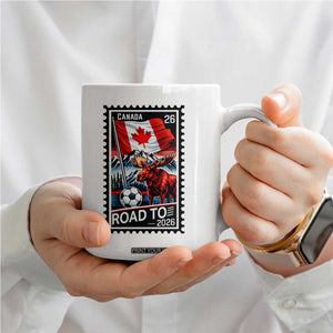 Canada Soccer Moose Coffee Mug Vintage Postal Stamp Road To 2026 TS12 Print Your Wear