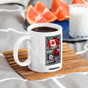 Canada Soccer Moose Coffee Mug Vintage Postal Stamp Road To 2026 TS12 Print Your Wear