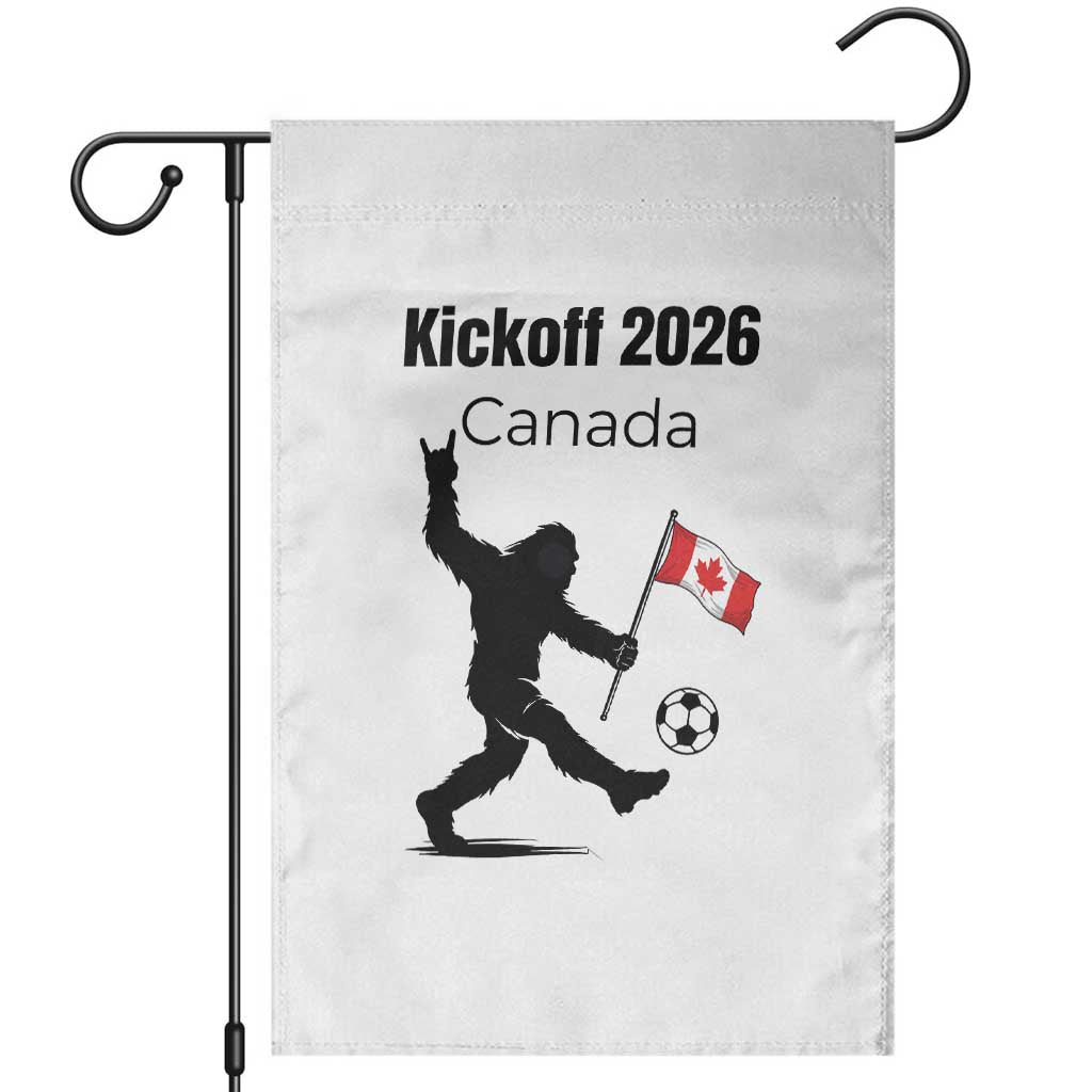 Funny Bigfoot Canada Soccer Garden Flag Kickoff 2026 TS12 White Print Your Wear