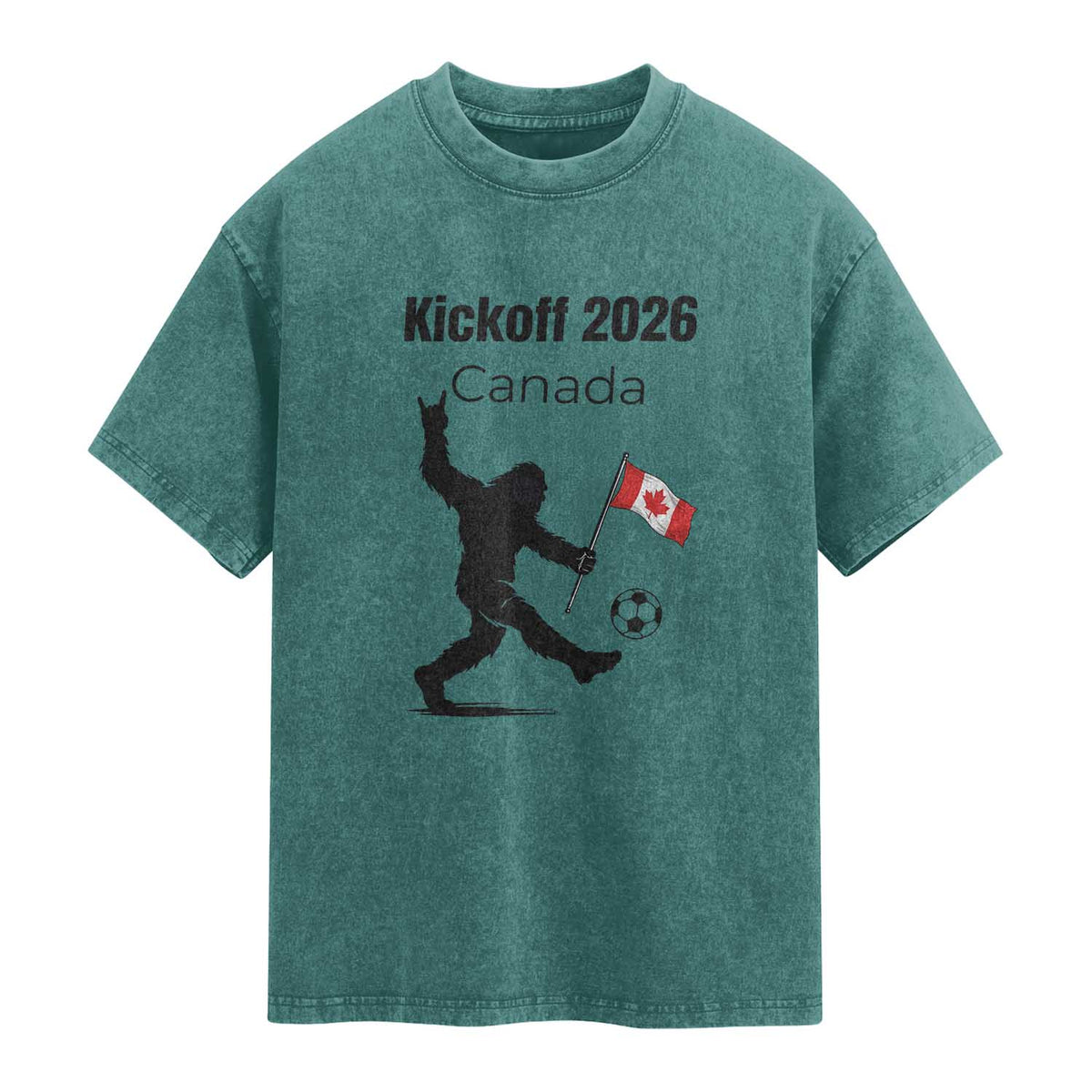 Funny Bigfoot Canada Soccer Washed Cotton T-Shirt Kickoff 2026