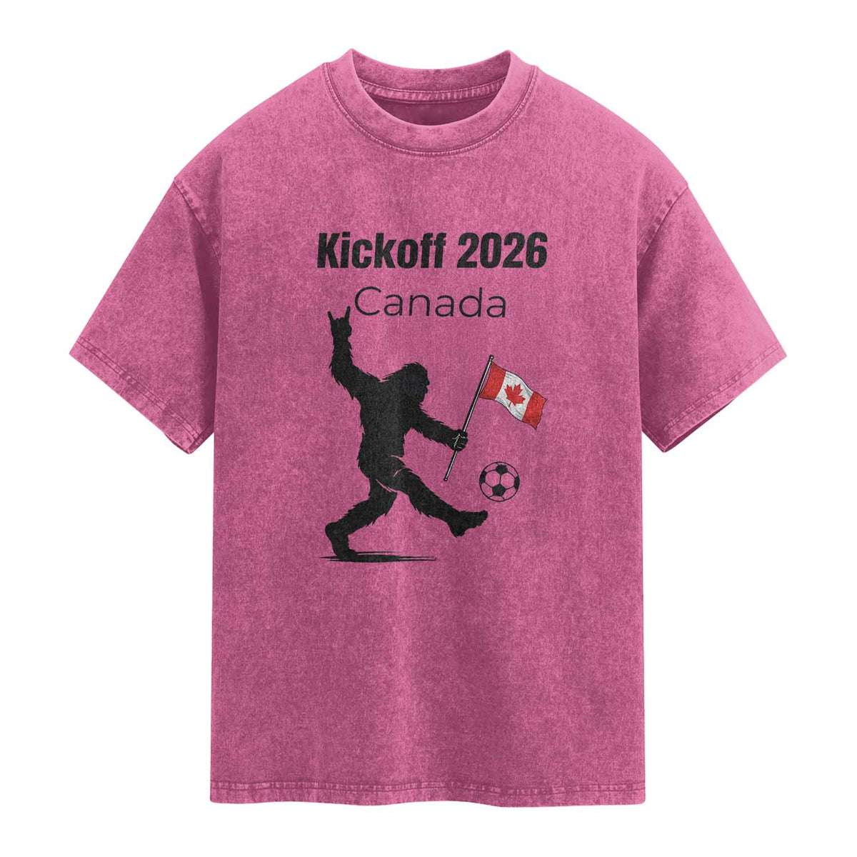 Funny Bigfoot Canada Soccer Washed Cotton T-Shirt Kickoff 2026