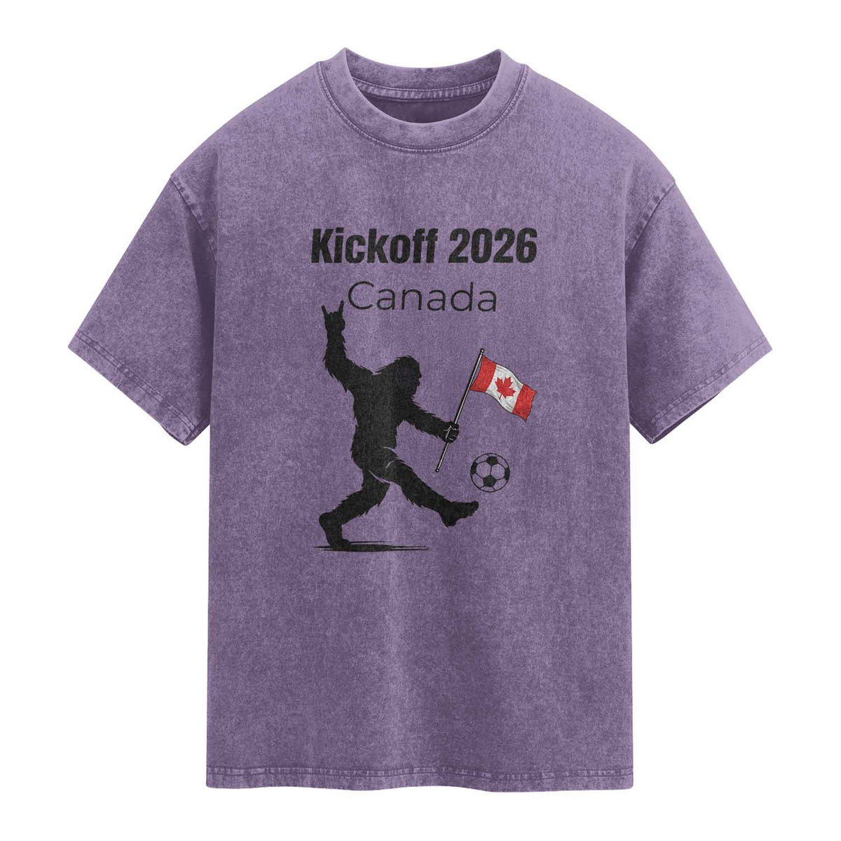 Funny Bigfoot Canada Soccer Washed Cotton T-Shirt Kickoff 2026
