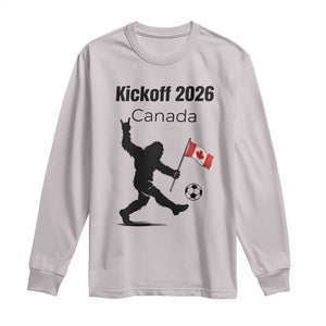 Funny Bigfoot Canada Soccer Long Sleeve Shirt Kickoff 2026 TS12 Ice Gray Print Your Wear