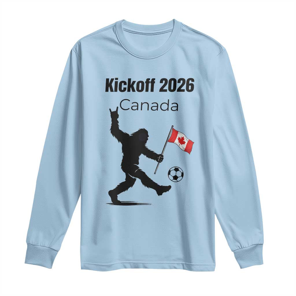 Funny Bigfoot Canada Soccer Long Sleeve Shirt Kickoff 2026 TS12 Light Blue Print Your Wear
