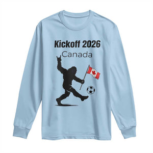 Funny Bigfoot Canada Soccer Long Sleeve Shirt Kickoff 2026 TS12 Light Blue Print Your Wear