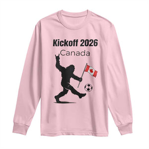 Funny Bigfoot Canada Soccer Long Sleeve Shirt Kickoff 2026 TS12 Light Pink Print Your Wear