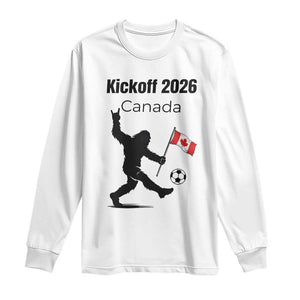 Funny Bigfoot Canada Soccer Long Sleeve Shirt Kickoff 2026 TS12 White Print Your Wear