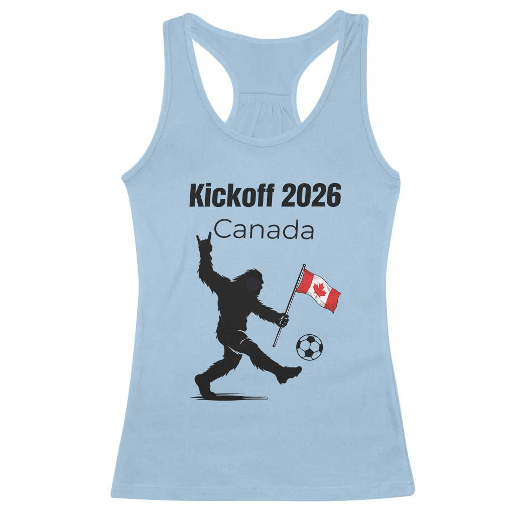 Funny Bigfoot Canada Soccer Racerback Tank Top Kickoff 2026 TS12 Light Blue Print Your Wear