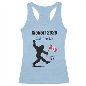 Funny Bigfoot Canada Soccer Racerback Tank Top Kickoff 2026 TS12 Light Blue Print Your Wear