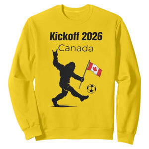 Funny Bigfoot Canada Soccer Sweatshirt Kickoff 2026 TS12 Daisy Print Your Wear