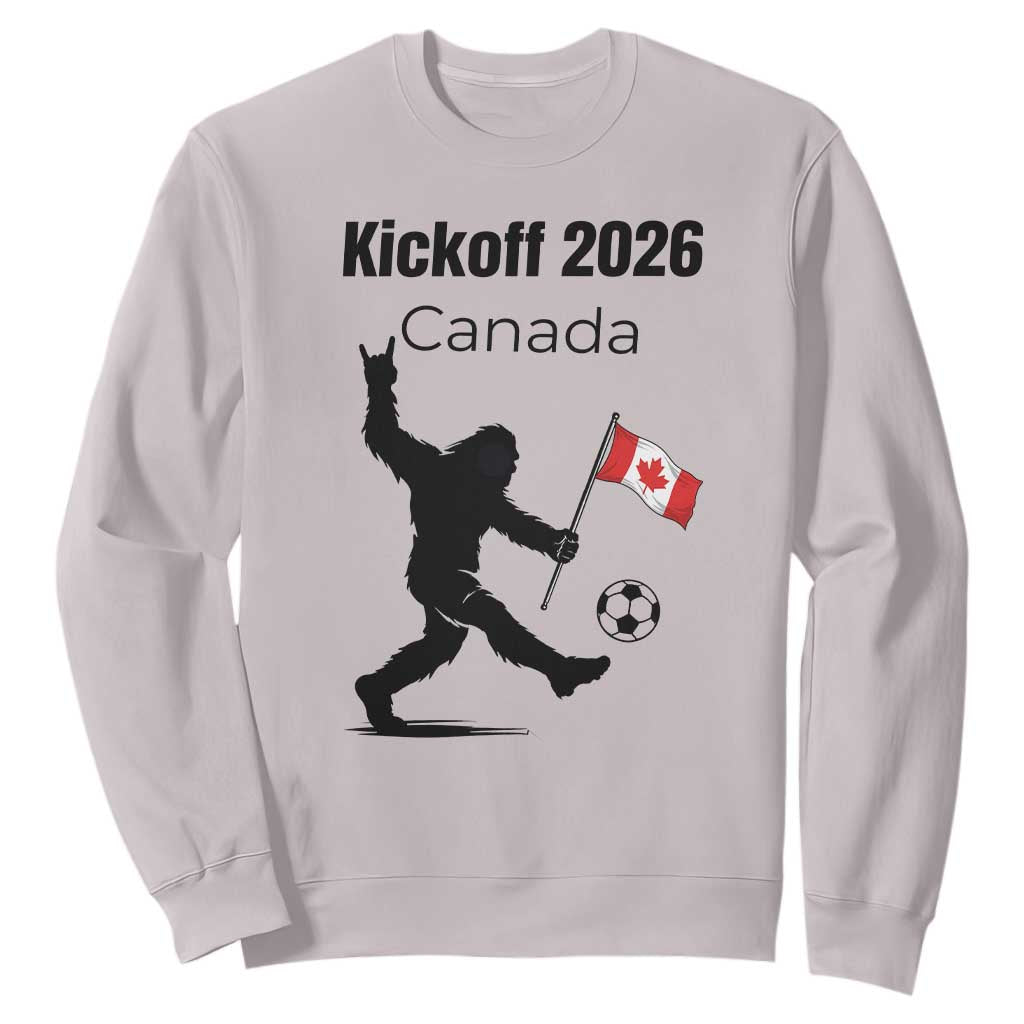 Funny Bigfoot Canada Soccer Sweatshirt Kickoff 2026 TS12 Ice Gray Print Your Wear