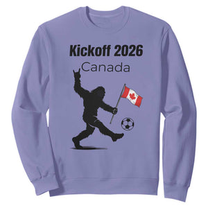 Funny Bigfoot Canada Soccer Sweatshirt Kickoff 2026 TS12 Violet Print Your Wear