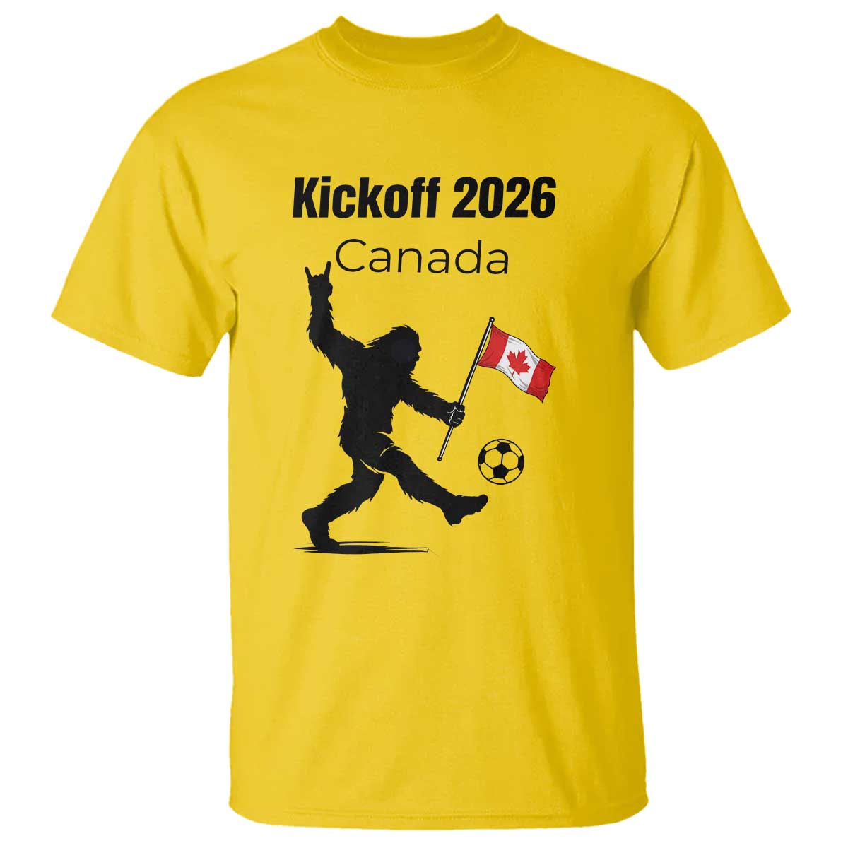 Funny Bigfoot Canada Soccer T Shirt Kickoff 2026 TS12 Daisy Print Your Wear